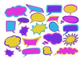 Set of hand spray graffiti speech bubbles frame. design elements background vector