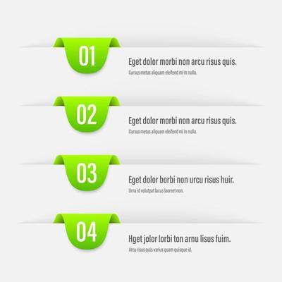 Infographics banners. A vivid illustration of the layout of the labels banner. Colored labels with a set of steps and parameters. A template for the design. All elements are isolated.EPS 10.