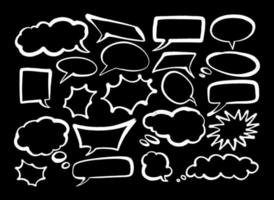 Set of hand spray graffiti speech bubbles frame. design elements background vector