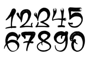 graffiti numbers. set of numbers in the style of graffiti spray paint vector