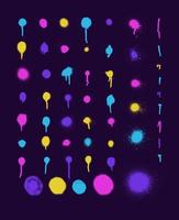 Graffiti spray dots and lines. splatter paint spray and smudge effect. shape set vector