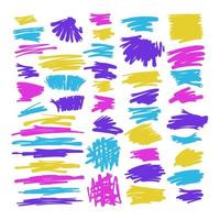 Doodle strokes graffiti spray effect. set of design elements. strokes background vector