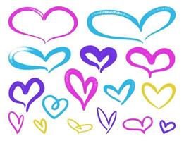 heart icon. graffiti style spray design element set vector