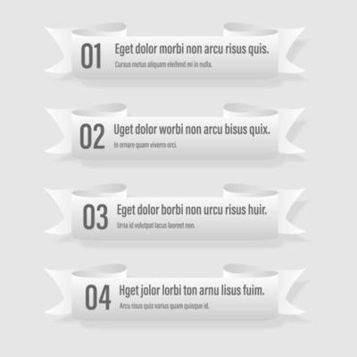 Infographics banners. A vivid illustration of the layout of the labels banner. Colored labels with a set of steps and parameters. A template for the design. All elements are isolated.EPS 10.