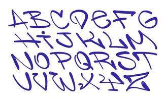 graffiti alphabet. Spray paint effect letters vector