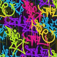 graffiti background with marker letters, bright colored lettering tags vector