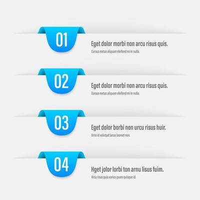 Infographics banners. A vivid illustration of the layout of the labels banner. Colored labels with a set of steps and parameters. A template for the design. All elements are isolated.EPS 10.