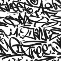 graffiti background with marker letters, bright lettering tags in the style of graffiti street art. Vector illustration seamless pattern