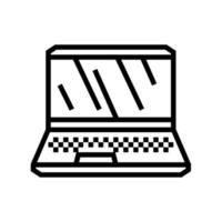 laptop gaming line icon vector illustration