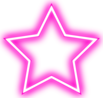 Vivid neon star on transparent background png