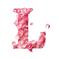 Letter L from rose petals. png