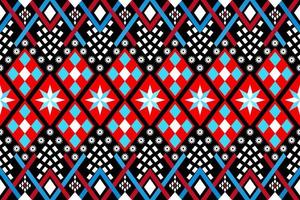 Colorful geometric ethnic seamless pattern designed for background, wallpaper, traditional clothing, carpet, curtain, and home decoration. vector