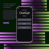 Smartphone screen with ChatGPT chat, AI tool,  and artificial intelligence chatbot from OpenAI. ChatGPT site. vector