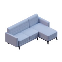 Sofa 3D Render Design Element png