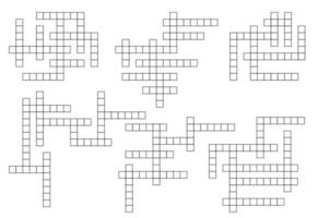 Crossword game grid. Word puzzle quiz vector