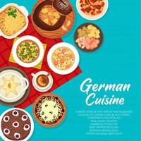 German cuisine restaurant menu cover design vector