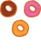 a donut vector illustration of a donut. a set of donuts. different delicious donuts. donuts on a white background