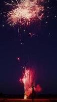 Feuerwerk entzündet im Nacht Himmel video