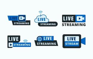 General Live Streaming Label and Badge vector