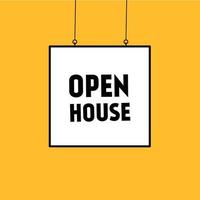 Open house banner template. hanging poster design. Vector for advertising.