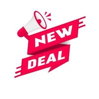 New deal. new policies and investments in communities. Banner template, Flat vector label design.