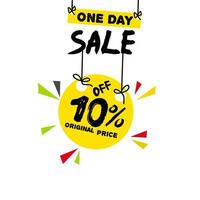 10 percent off, banner, one day sale original price and sale promotion. vector template.