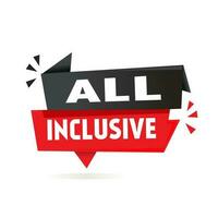 All inclusive. Banner with megaphone. Flat vector design template.