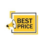 Best price sign. Banner with megaphone icon. badge design. Special offer concept. vector