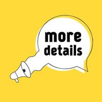 More details written on banner template. Flat icon speech bubble design with megaphone. Vector illustration.