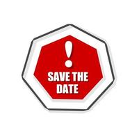 Save the date. banner design icon, Vector template.