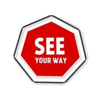 See your way. badge icon. Banner template. Flat style Vector design template.