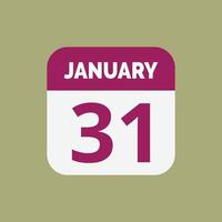 January 31 Calendar Icon vector