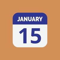 enero 15 calendario icono vector