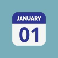 January 1 Calendar Icon vector