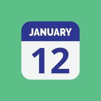 January 12 Calendar Icon vector
