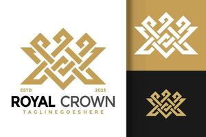 Letter A Royal Crown Logo vector icon illustration