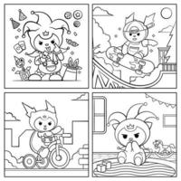 Cute Character Coloring Book vector