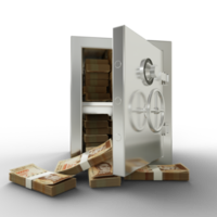 3D rendering of a mobile phone with soccer ball and stacks of Venezuelan bolivar notes isolated on transparent background. png