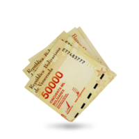 3d Rendern von gefaltet venezolanisch Bolivar Anmerkungen isoliert auf transparent Hintergrund. png