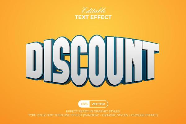 Discount Text Effect 3D Style. Editable Text Effect.