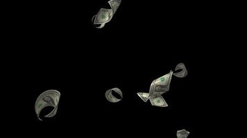 3d vallend geld dollars achtergrond, economisch papier buck 3d vallend valuta financiën buck achtergrond voor presentatie behang animatie video