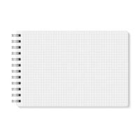 white realistic closed spiral bound notebook. vector