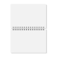 white realistic opened spiral bound notebook vector