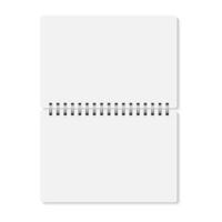 white realistic opened spiral bound notebook vector