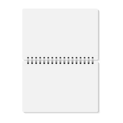 white realistic opened spiral bound notebook