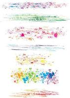 Set of colored brush strokes Color texture vector