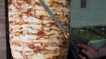 rotating traditional gyros meat , video