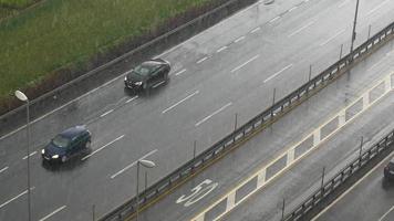 rainy highway city road in istanbul video