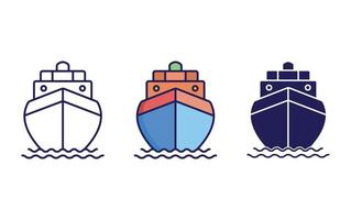 Cargo boat vector icon