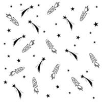 rocket pattern hand drawn vector